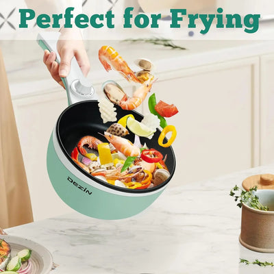 NEW Hot Pot Electric Upgraded, Non-Stick Sauté Pan, Rapid Noodles Electric Pot, 1.5L Mini Portable Hot Pot for Steak, Egg