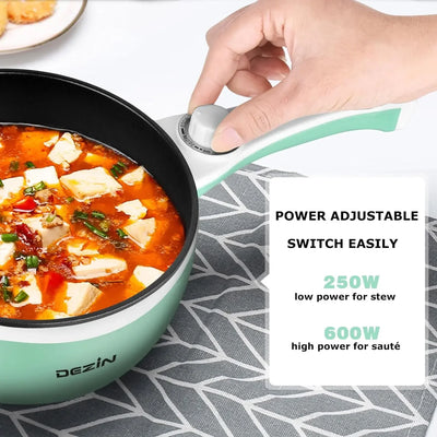 NEW Hot Pot Electric Upgraded, Non-Stick Sauté Pan, Rapid Noodles Electric Pot, 1.5L Mini Portable Hot Pot for Steak, Egg