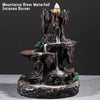 Resin Incense Burner Mountains River Waterfall Incense Burner Fountain Backflow Aroma Smoke Censer Holder Office Home Decoration