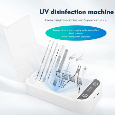 UV Nail Tools Sterilizer Disinfection Box LED Tray Box Multi-function Sterilization Aromatherapy Device for Manicure Tools