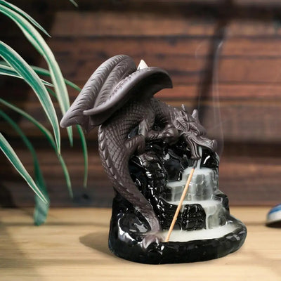 Incense Holder Waterfall Incense Waterfall 20 Incense Cones Included Meditation Aromatherapy Diffuser Dragon Home Decor For Yoga