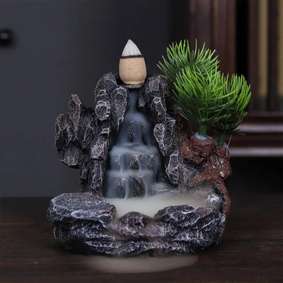 Home Backflow Incense Burner Resin Table Fragrance Backflow Aroma Buddha Censer Holder Incense Burner Halloween Teahouse Decor