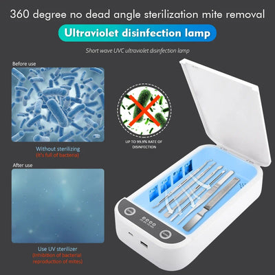 UV Nail Tools Sterilizer Disinfection Box LED Tray Box Multi-function Sterilization Aromatherapy Device for Manicure Tools