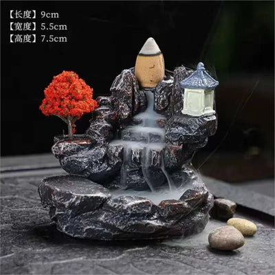 New Backflow Incense Holder Waterfall Incense Burner Home Decor Aromatherapy Ornament Incense Cones with Backflow Incense Cones