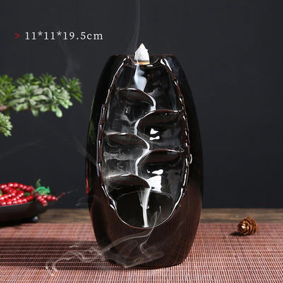 With 50Cones Home Decorations Lucky Feng Shui Ornaments Indoor Aromatherapy Waterfall Backflow Incense Burner