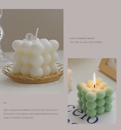 Ins Style Bubble Cube Candle Handmade Scented Candle Aromatherapy Soy Wax Candle Wedding Birthday Candles Party Home Decoration