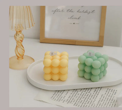 Ins Style Bubble Cube Candle Handmade Scented Candle Aromatherapy Soy Wax Candle Wedding Birthday Candles Party Home Decoration