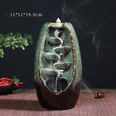 With 50Cones Home Decorations Lucky Feng Shui Ornaments Indoor Aromatherapy Waterfall Backflow Incense Burner