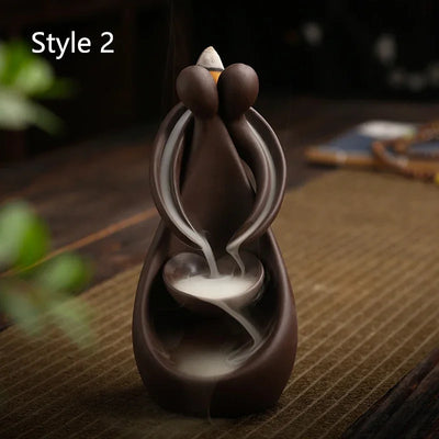 Incense Stick Holder Handmade Ceramic Smoke Incense Burner Fragrance  Backflow Waterfall Censer Creative Sticks for Yoga Meditat