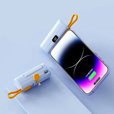 New 50000mAh Mini Power Bank Built in Cable PowerBank Digital display External Battery Portable Charger For iPhone Samsung