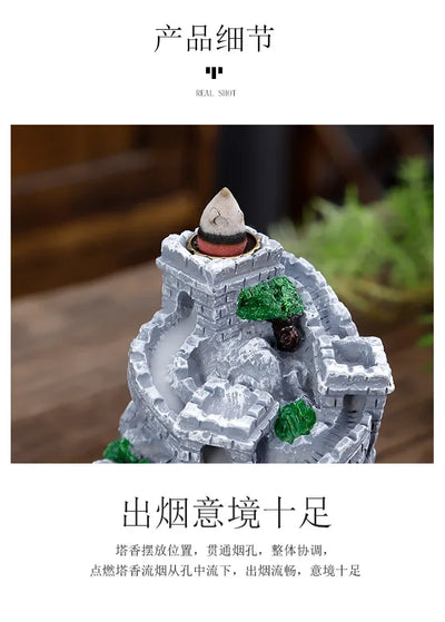 Reflux incense burner resin home indoor tea ceremony incense new retro creative reflux decoration