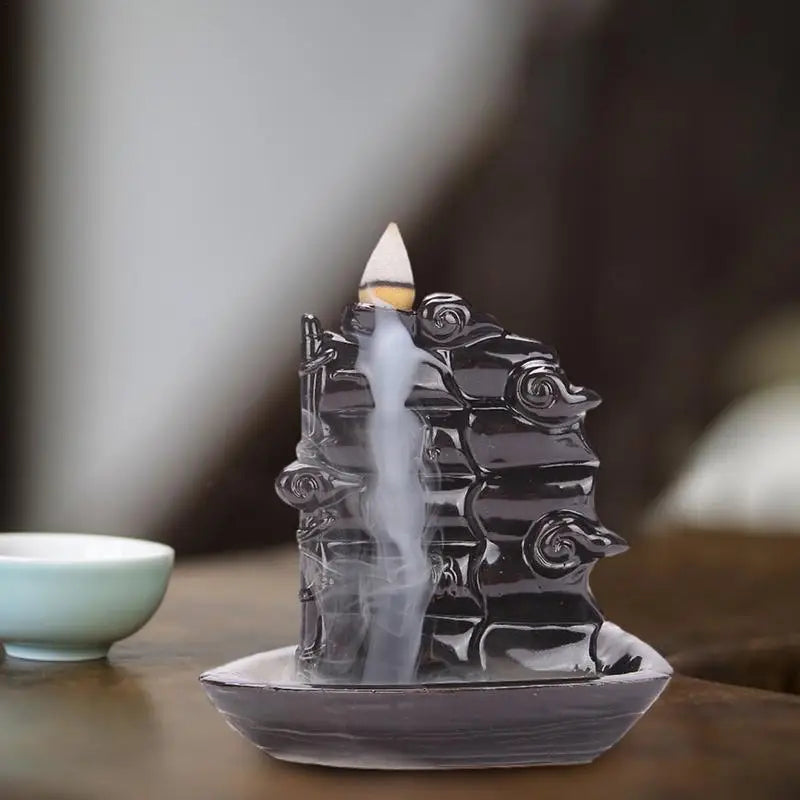 Backflow Incense Burner Unique Home Decor With Backflow Incense Cones Meditation Accessories Aromatherapy Ornament For Hotel