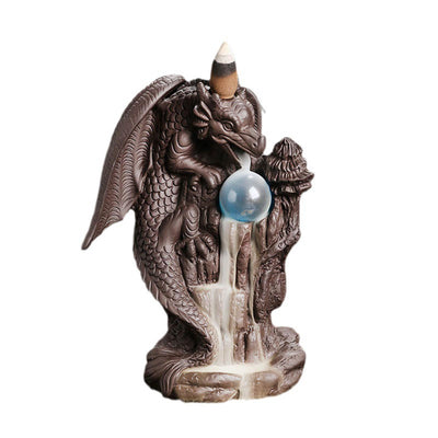 Waterfall Backflow Incense Holder Home Decor Dragon Backflow Incense Burner Waterfall for Office Bedroom Yoga Meditation Table