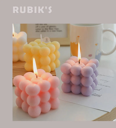 Ins Style Bubble Cube Candle Handmade Scented Candle Aromatherapy Soy Wax Candle Wedding Birthday Candles Party Home Decoration