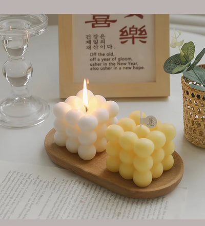 Ins Style Bubble Cube Candle Handmade Scented Candle Aromatherapy Soy Wax Candle Wedding Birthday Candles Party Home Decoration