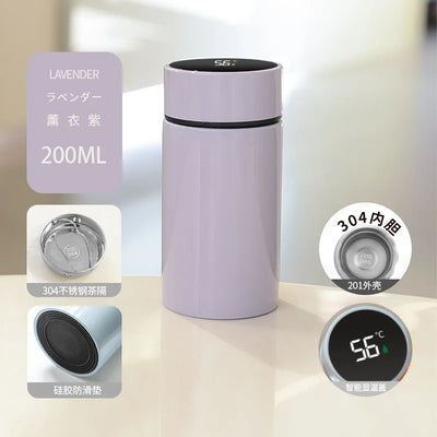 200ML Smart Thermos Water Bottle Intelligent Temperature Display Stainless Steel Vacuum Flasks Thermoses with Filter Tee Cup