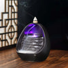 LED Light Incense Burner Gift Waterfall Incent Fragrance Home Decor Incense Cone Holder for Meditation Room Halloween Christmas