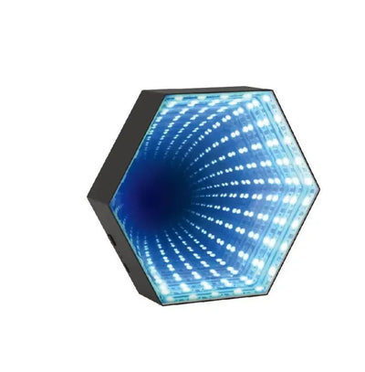 New Ambient Night Light Smart APP Control 3D Hexagonal Mirror Tunnel Lamps Music Rhythm Pickup Lights   Game Room Decoration