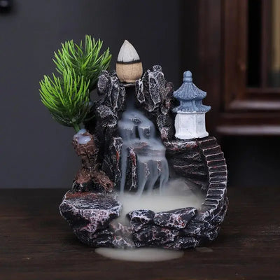 Home Backflow Incense Burner Resin Table Fragrance Backflow Aroma Buddha Censer Holder Incense Burner Halloween Teahouse Decor